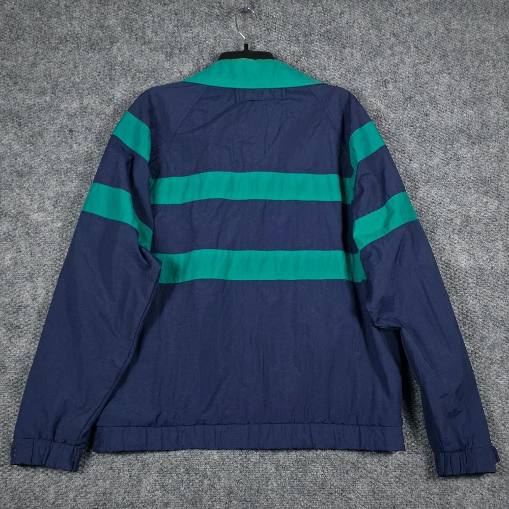 American Eagle Windbreaker Small Navy Green Purple Vintage 90s Colorblock Jacket